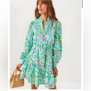 Lilly Pulitzer Arlita Dress in Blue and Pink Floral